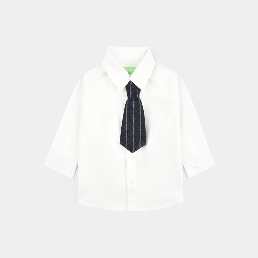 Infant Boys Yarn Dyed 3PC Suit-NAVY