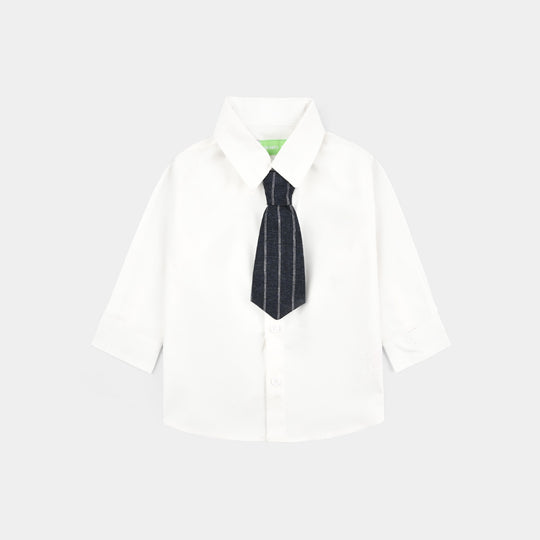 Infant Boys Yarn Dyed 3PC Suit-NAVY