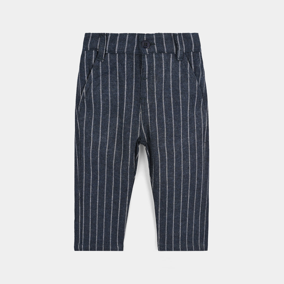 Infant Boys Yarn Dyed 3PC Suit-NAVY