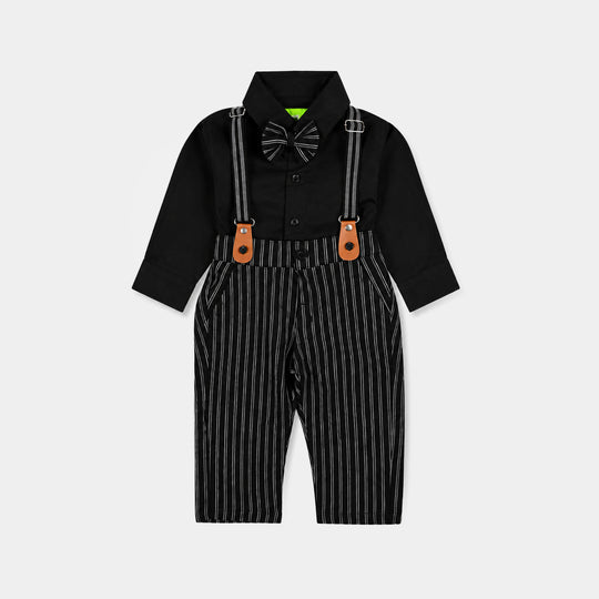 Infant Boys Yarn Dyed Suit-Linear-BLACK