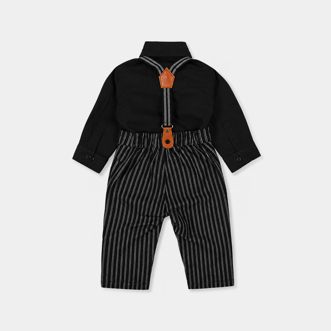 Infant Boys Yarn Dyed Suit-Linear-BLACK