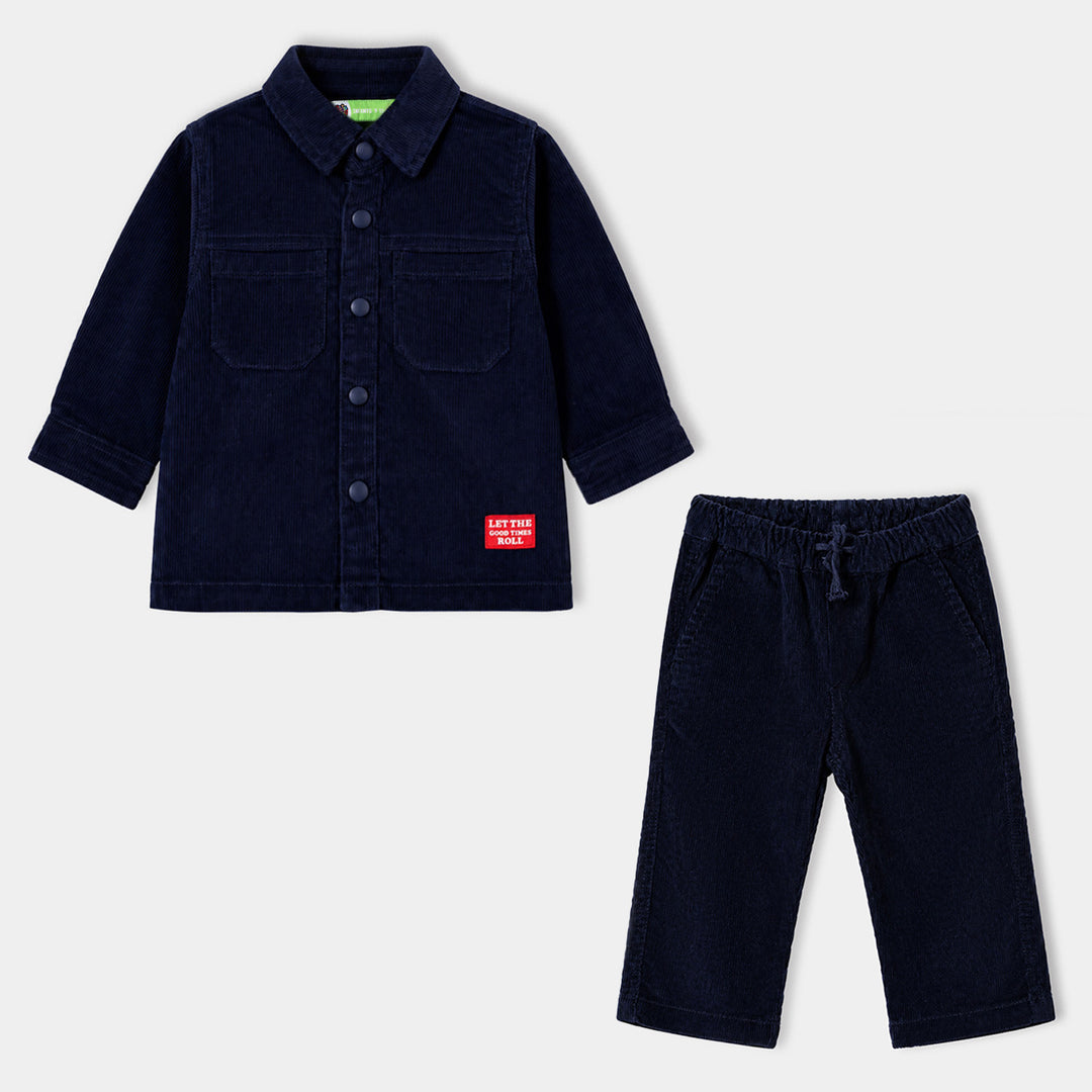 Infant Boys Corduroy Suit Midnight-NAVY