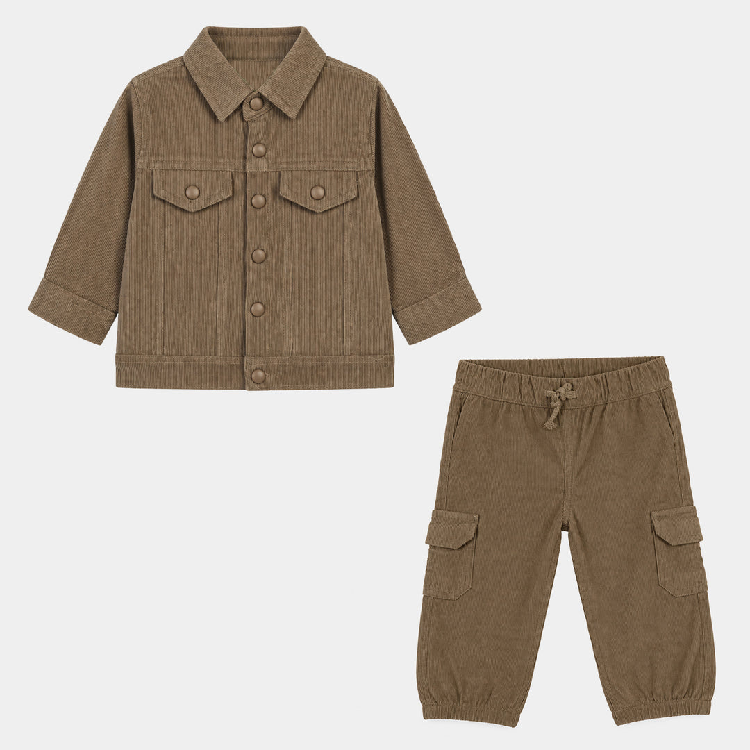 Infant Boys Corduroy Suit Gentleman- Brown