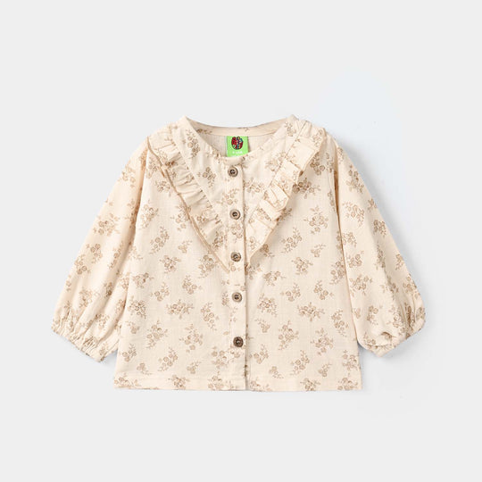 Infant Girls Cotton Slub 2Pc Suit FADED GARDEN - Beige