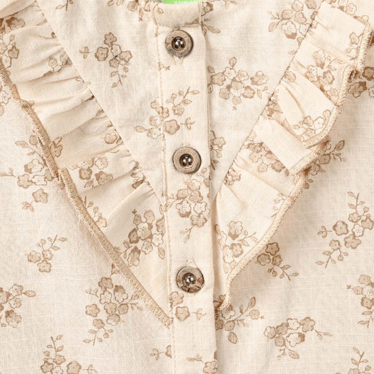 Infant Girls Cotton Slub 2Pc Suit FADED GARDEN - Beige