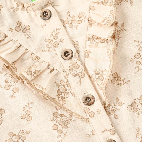 Infant Girls Cotton Slub 2Pc Suit FADED GARDEN - Beige