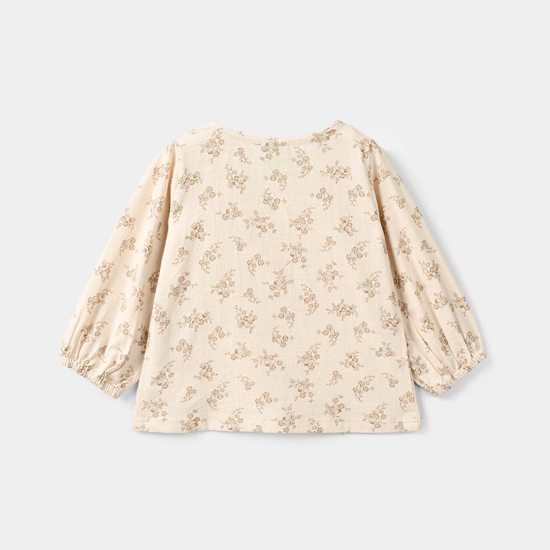 Infant Girls Cotton Slub 2Pc Suit FADED GARDEN - Beige