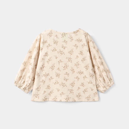 Infant Girls Cotton Slub 2Pc Suit FADED GARDEN - Beige