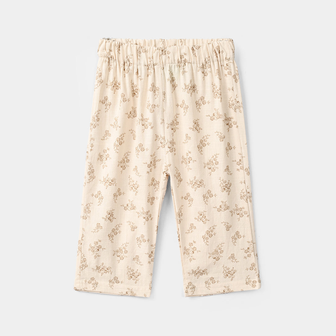 Infant Girls Cotton Slub 2Pc Suit FADED GARDEN - Beige