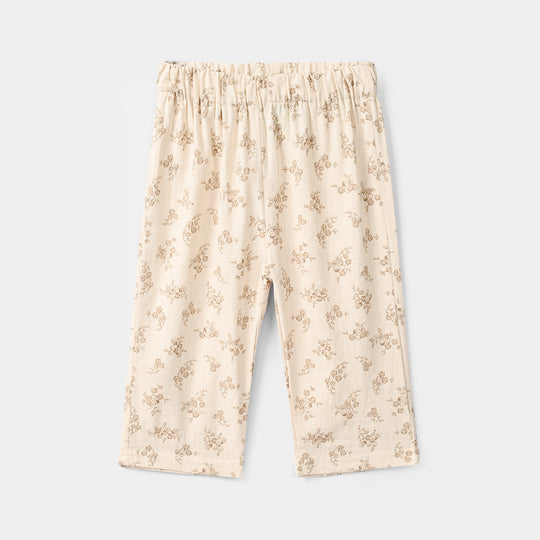 Infant Girls Cotton Slub 2Pc Suit FADED GARDEN - Beige