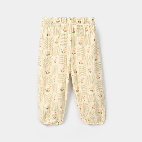 Infant Girls Gauze 2Pc Suit-BLOOM-OFF-White