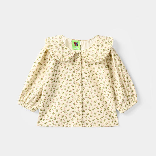 Infant Girls Poly Cotton 2 Pc Suit - Cherry Blossom - Cream