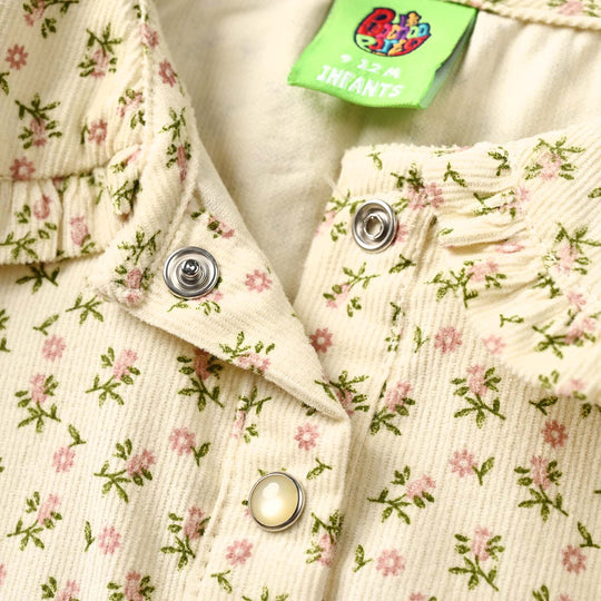 Infant Girls Poly Cotton 2 Pc Suit - Cherry Blossom - Cream