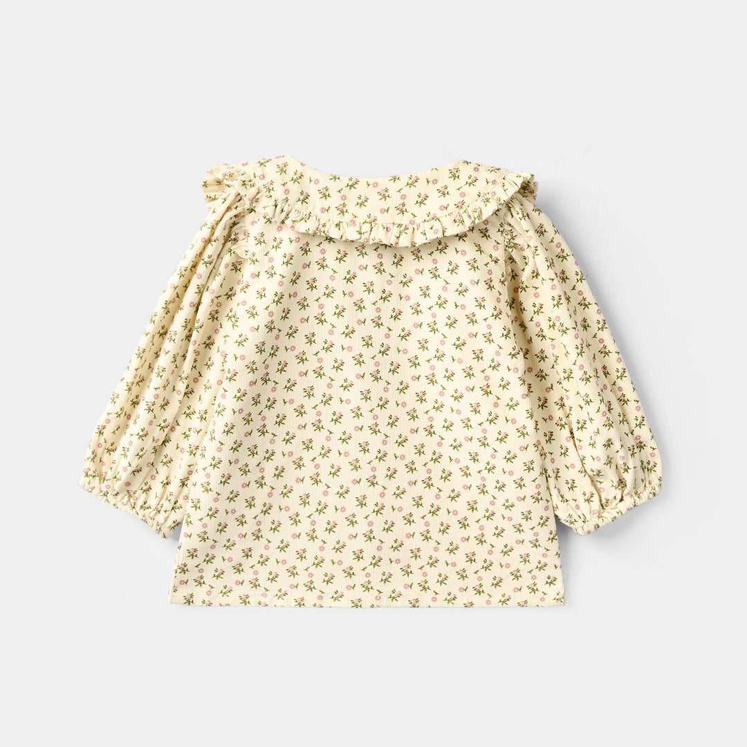 Infant Girls Poly Cotton 2 Pc Suit - Cherry Blossom - Cream