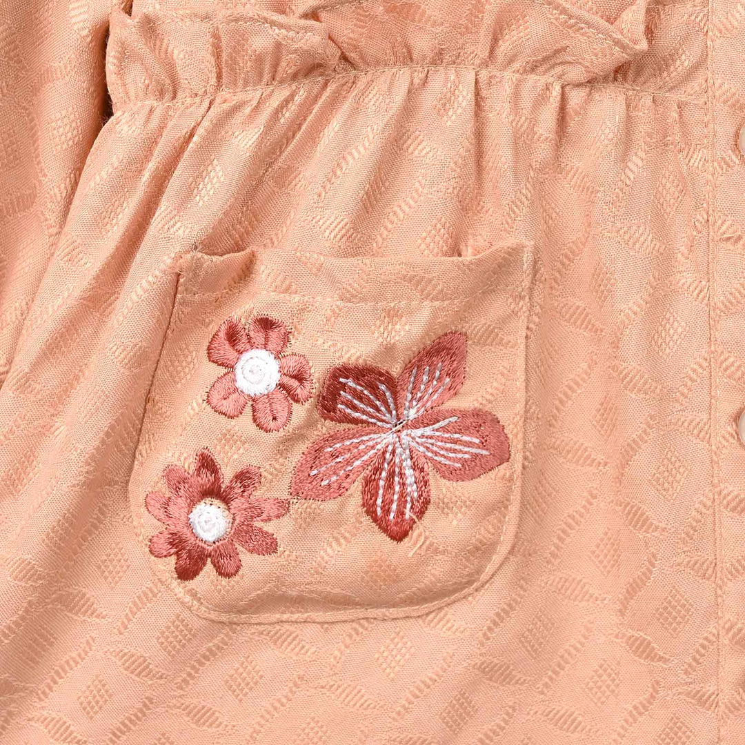 Infant Girls Jacquard 2Pc Suit Blush - Peach