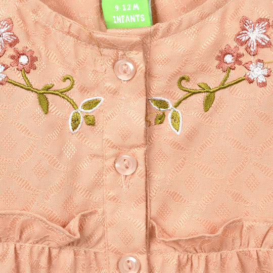 Infant Girls Jacquard 2Pc Suit Blush - Peach