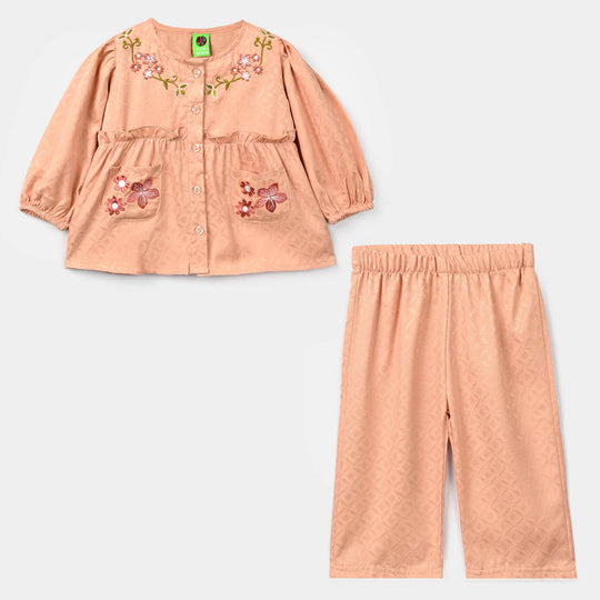 Infant Girls Jacquard 2Pc Suit Blush - Peach