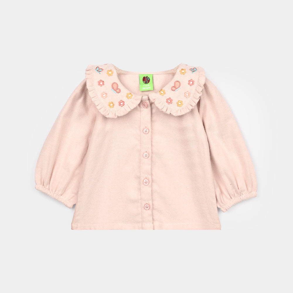 Infant Girls Flannel 2Pc Suit-BUTTERFLY-LT.Pink