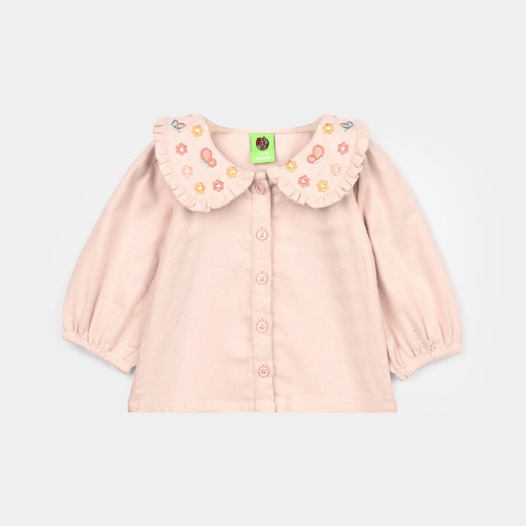 Infant Girls Flannel 2Pc Suit-BUTTERFLY-LT.Pink