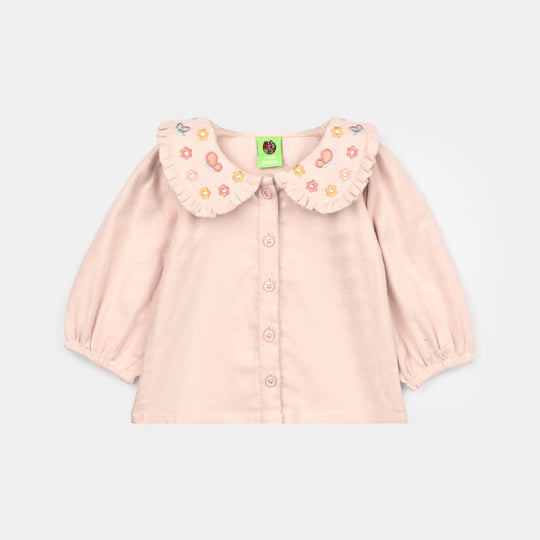 Infant Girls Flannel 2Pc Suit-BUTTERFLY-LT.Pink