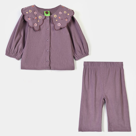 Infant Girls Corduroy 2Pc Suit-MAUVE-Purple