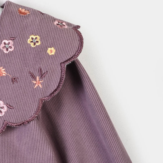 Infant Girls Corduroy 2Pc Suit-MAUVE-Purple