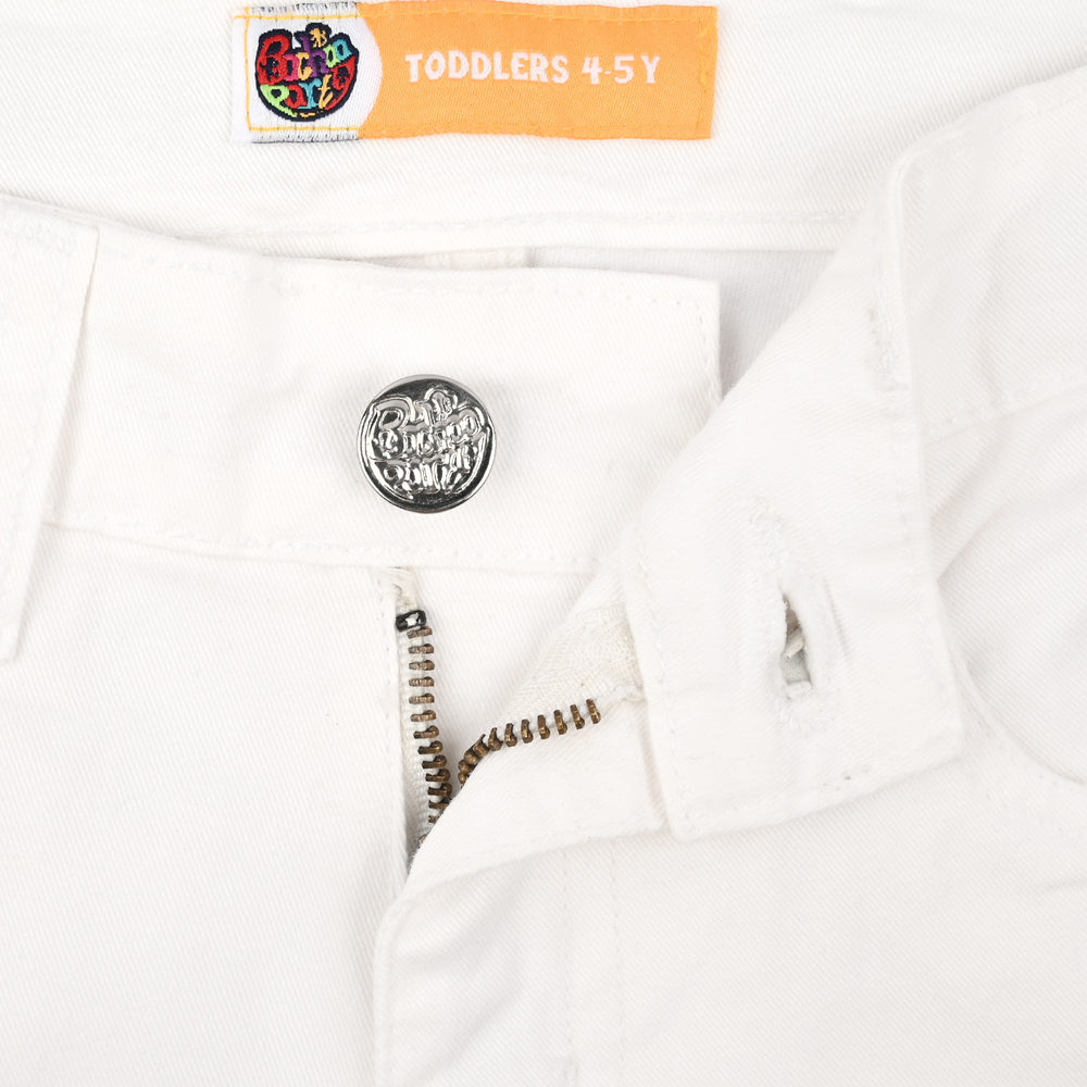 Boys Cotton Twill Basic Pant-White