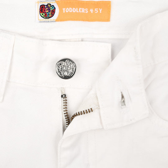 Boys Cotton Twill Basic Pant-White