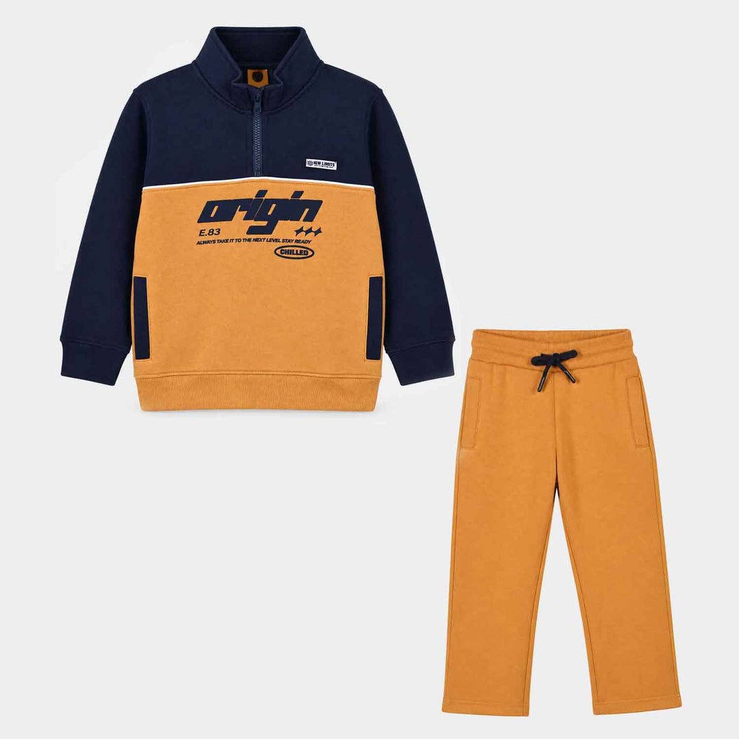 Boys Fleece 2 Piece Suit New Limits-Sparco.Yellow