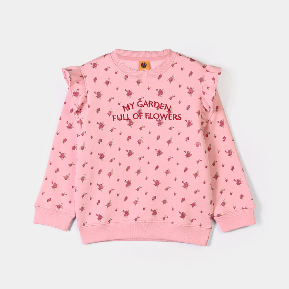 Girls Fleece 2 Piece Suit My Garden - Pink