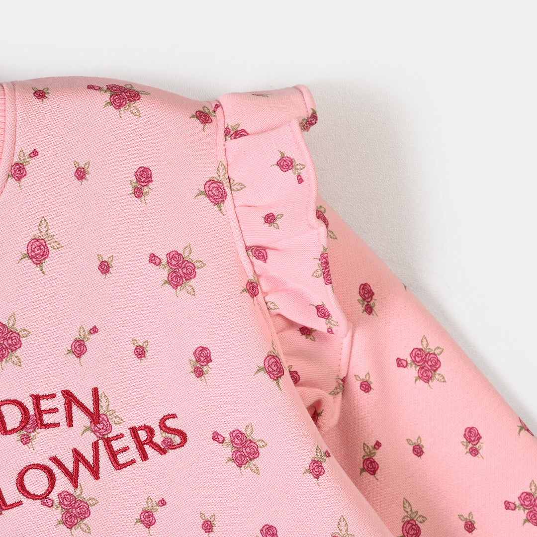 Girls Fleece 2 Piece Suit My Garden - Pink