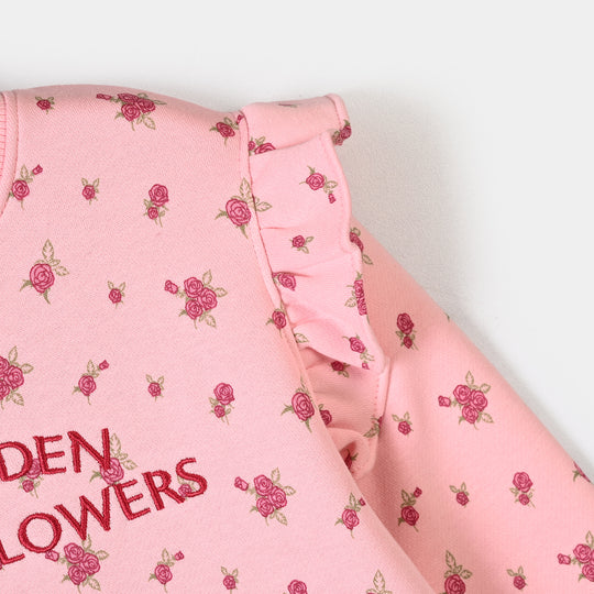 Girls Fleece 2 Piece Suit My Garden - Pink