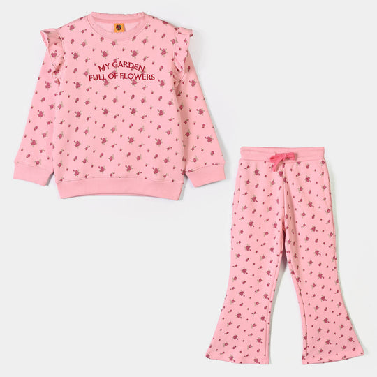 Girls Fleece 2 Piece Suit My Garden - Pink