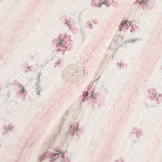 Infant Girls Jacquard Woven Romper - Lilac - Pink