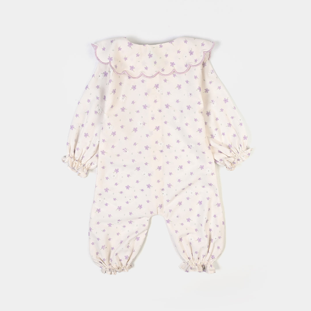 Infant Girls Seersucker Woven Romper-Bloom-White