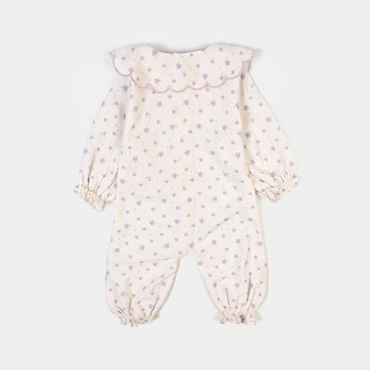 Infant Girls Seersucker Woven Romper-Bloom-White