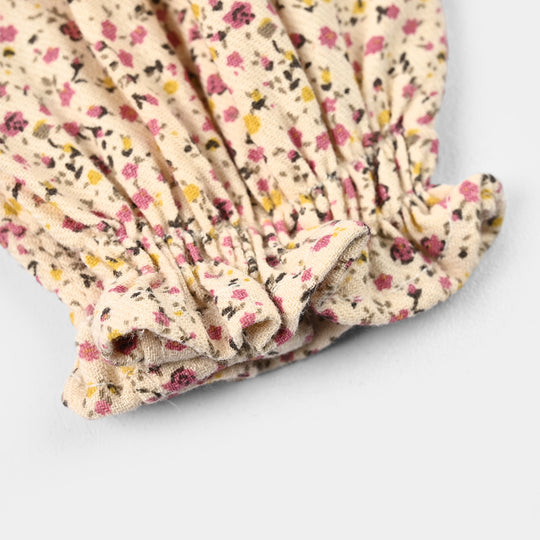 Infant Girls Cotton Woven Romper - Floral Multi