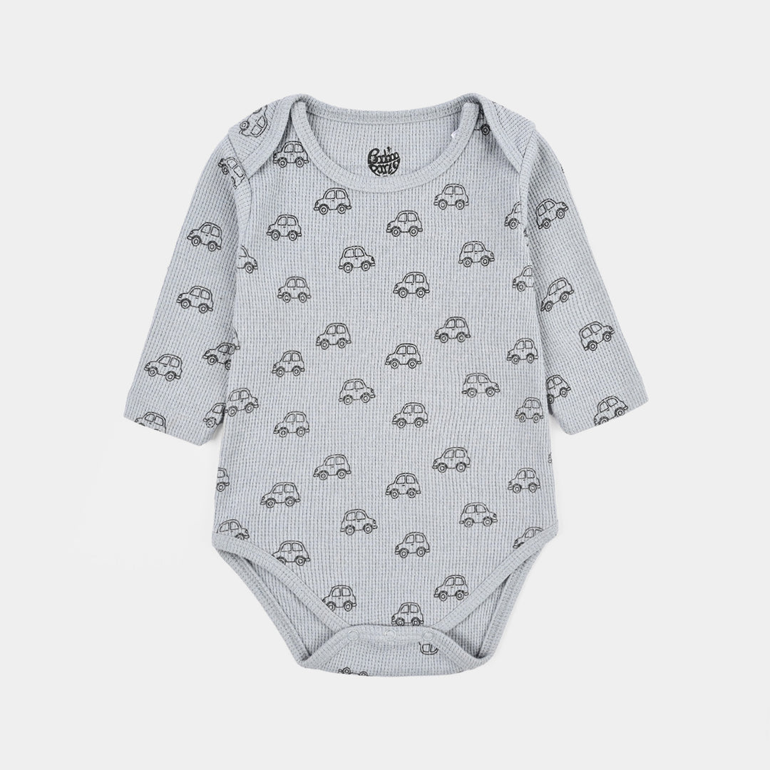 Infant Unisex Thermal Basic Romper Cars
