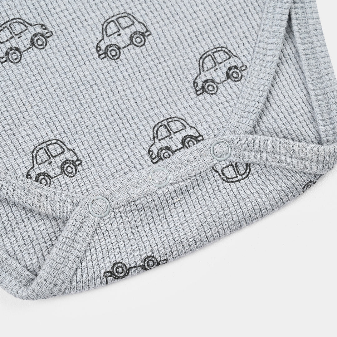 Infant Unisex Thermal Basic Romper Cars