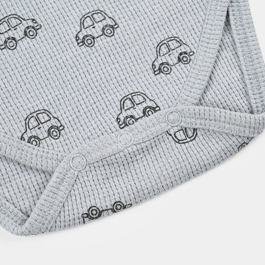 Infant Unisex Thermal Basic Romper Cars