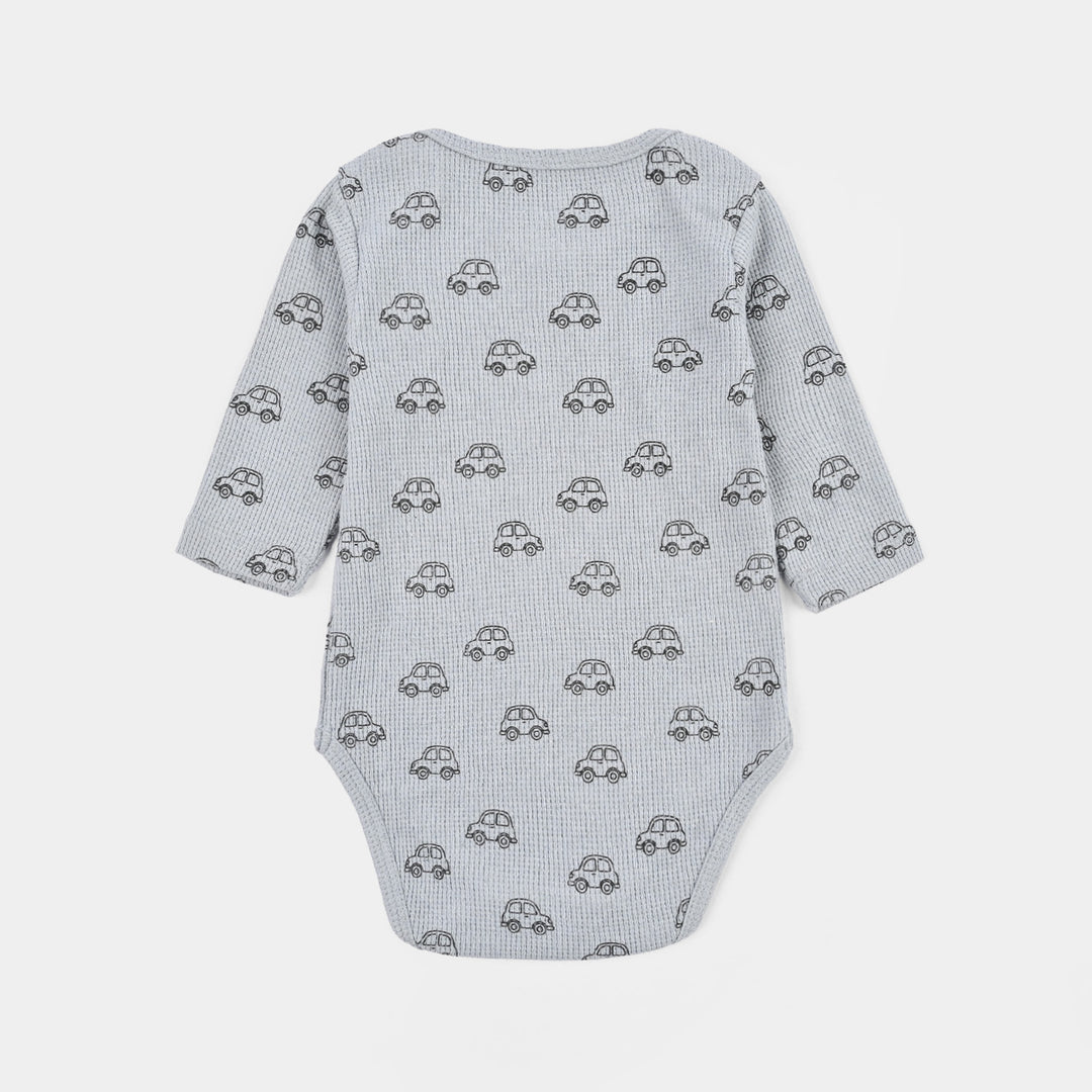 Infant Unisex Thermal Basic Romper Cars