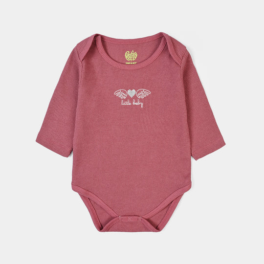 Infant Unisex Thermal Basic Romper Rosie-Rose.Wine