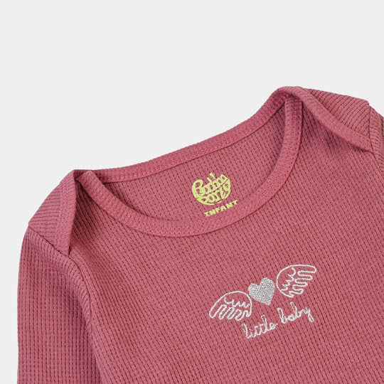 Infant Unisex Thermal Basic Romper Rosie-Rose.Wine