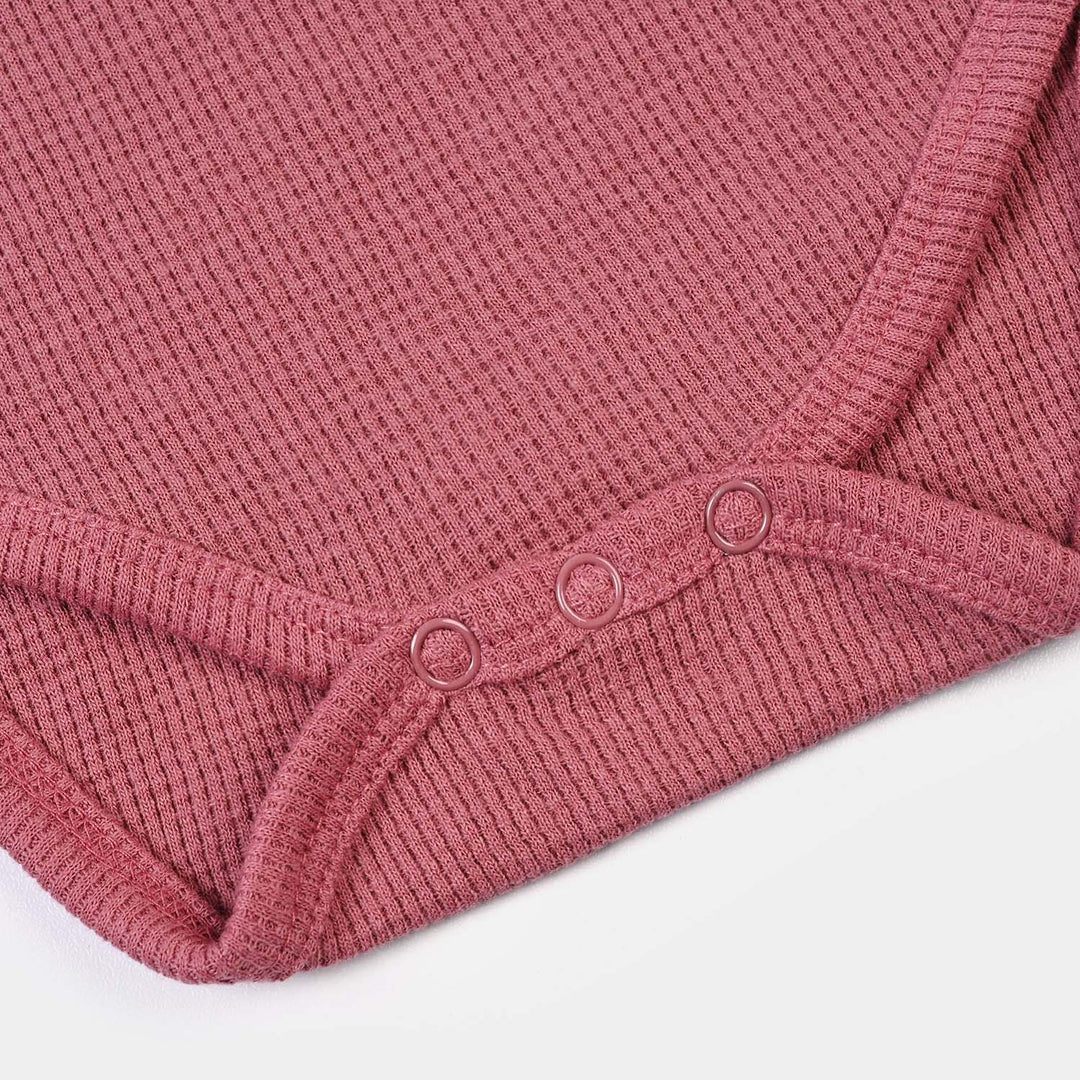 Infant Unisex Thermal Basic Romper Rosie-Rose.Wine