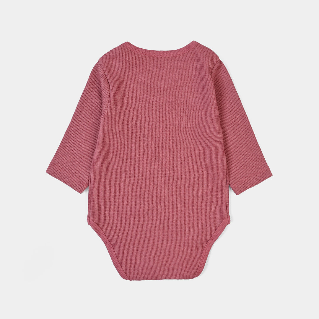 Infant Unisex Thermal Basic Romper Rosie-Rose.Wine