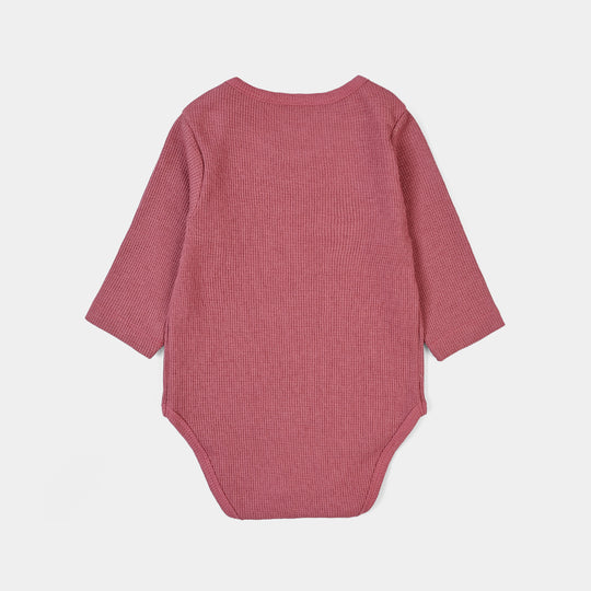 Infant Unisex Thermal Basic Romper Rosie-Rose.Wine