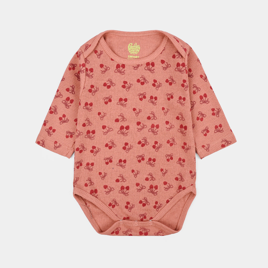 Infant Unisex Thermal Basic Romper Little Bow