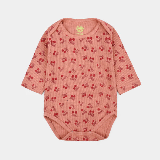 Infant Unisex Thermal Basic Romper Little Bow