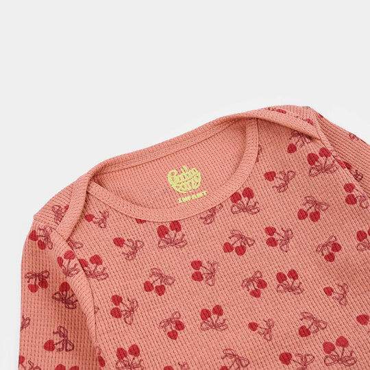 Infant Unisex Thermal Basic Romper Little Bow
