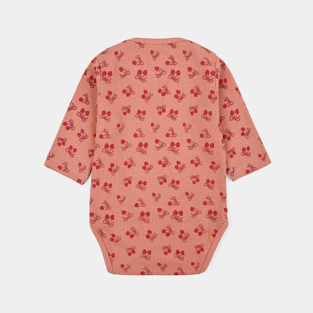 Infant Unisex Thermal Basic Romper Little Bow